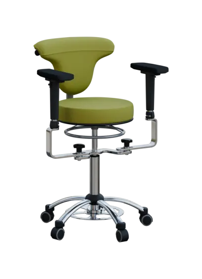 LZ 37 F + LZZ područky, židle lékařská s nožním ovládáním, kříž chrom, ekokůže pistáciová